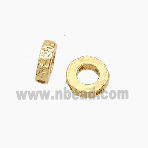 Copper Rings Beads Pave Zirconia Gold Plated