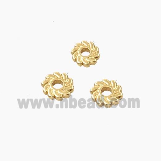 Copper Flower Spacer Beads Gold Plated