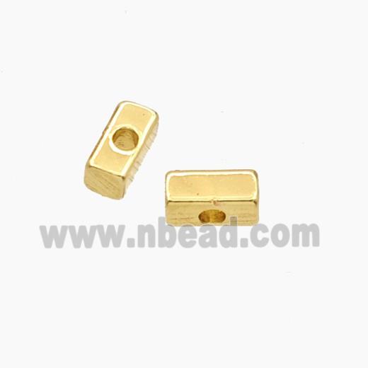 Copper Cuboid Beads Gold Plated