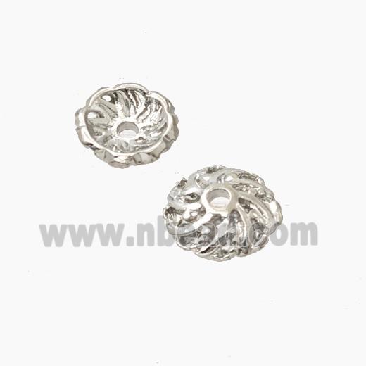 Copper BeadCaps Platinum Plated