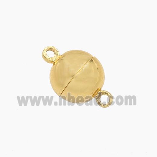 Copper Magnetic Clasp Round Ball Gold Plated