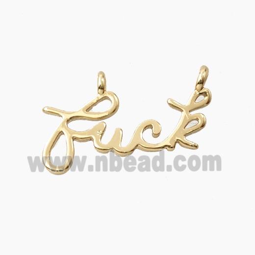 Copper Fuck Pendant 2loops Gold Plated