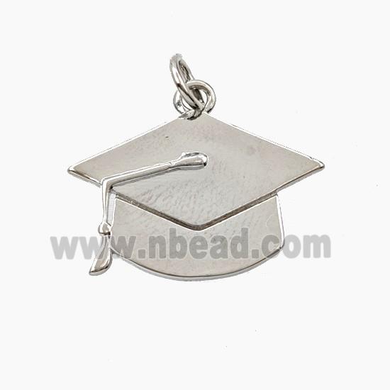 Copper Graduation Cap Pendant Platinum Plated