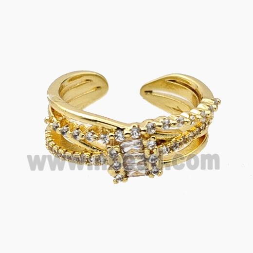 Copper Rings Pave Zirconia Gold Plated