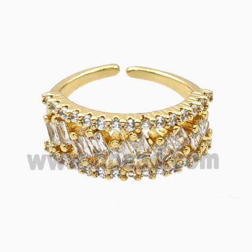 Copper Rings Pave Zirconia Gold Plated