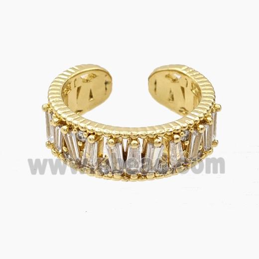 Copper Rings Pave Zirconia Gold Plated