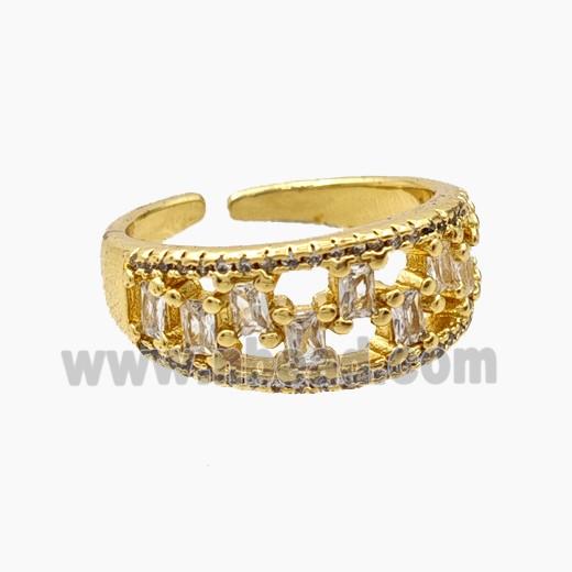 Copper Rings Pave Zirconia Gold Plated