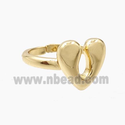 Copper Heart Rings Gold Plated