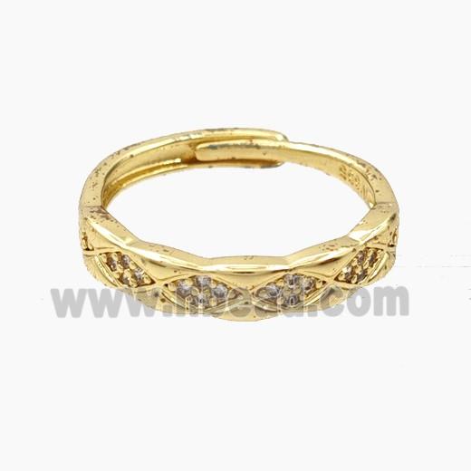 Copper Rings Pave Zirconia Gold Plated
