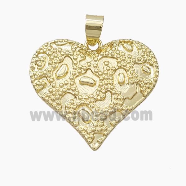 Copper Heart Pendant Bohemia Style Gold Plated