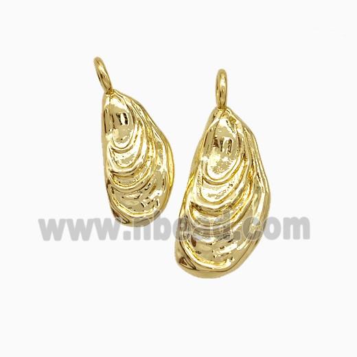 Copper Mussel Pendant Gold Plated