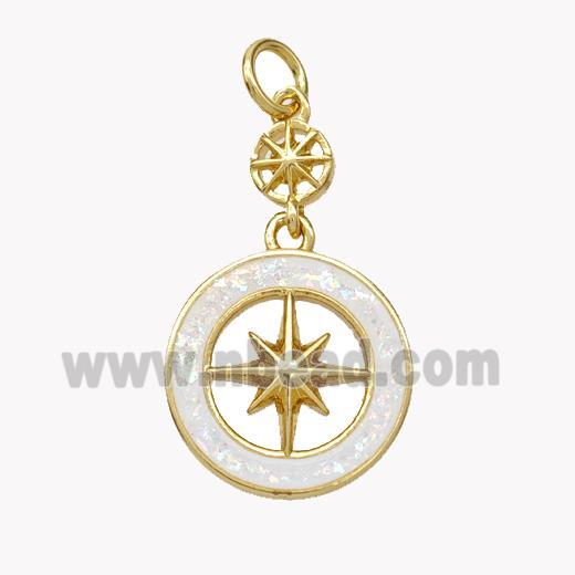 Copper Northstar Pendnat Pave Fire Opal 18K Gold Plated