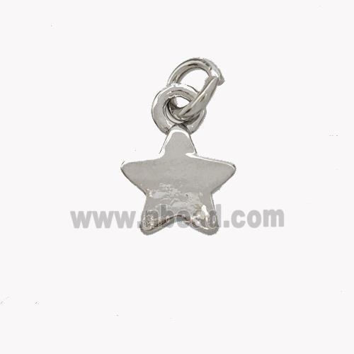 Copper Star Pendant Platinum Plated