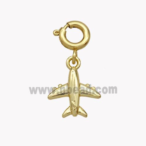 Copper Airplane Pendant Gold Plated