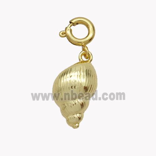 Nautilus Shell Charms Copper Pendant Gold Plated