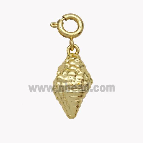 Spiral Shell Charms Copper Pendant Gold Plated