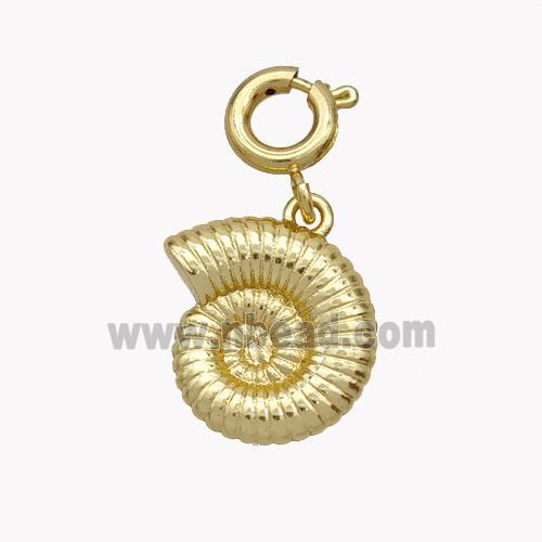 Spiral Shell Charms Copper Pendant Gold Plated