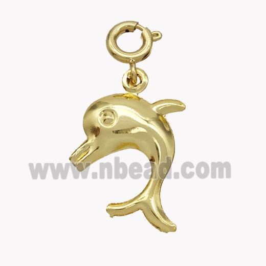 Copper Dolphin Pendant Gold Plated