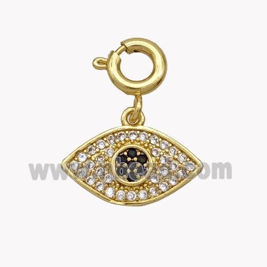 Copper Eye Pendant Pave Zirconia Gold Plated