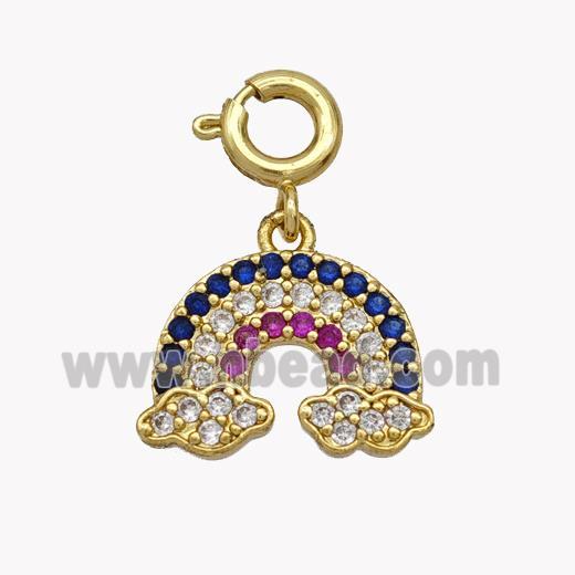 Copper Rainbow Pendant Pave Zirconia Gold Plated