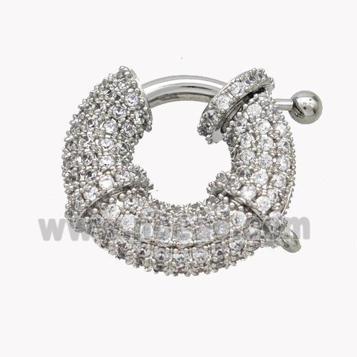 Copper Clasp Micropave Zirconia Platinum Plated