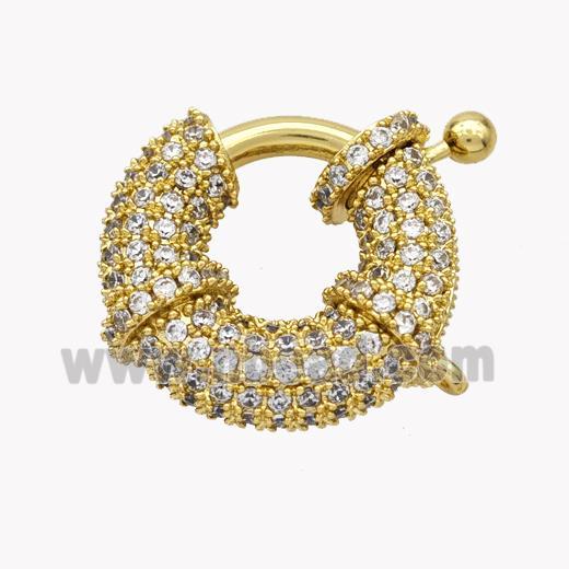 Copper Clasp Micropave Zirconia Gold Plated