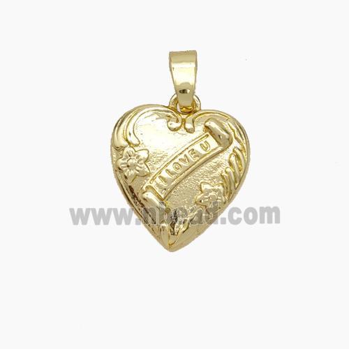 Copper Heart Pendant ILoveU Gold Plated