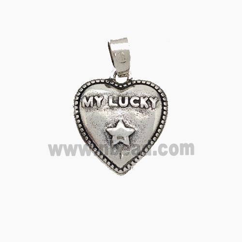 Copper Heart Pendant MyLucky Antique Silver