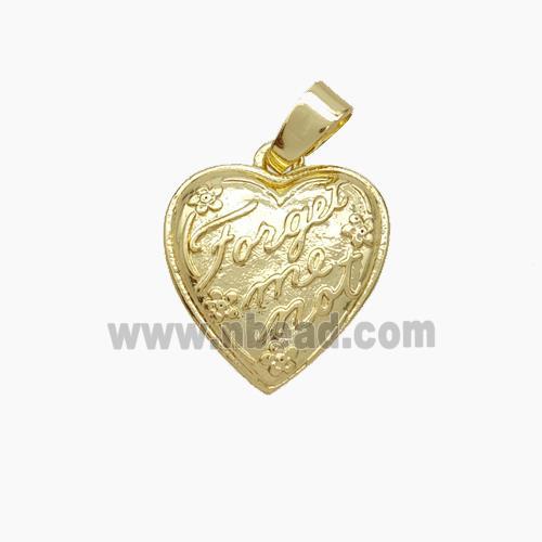 Copper Heart Pendant ForgetMeNot Gold Plated