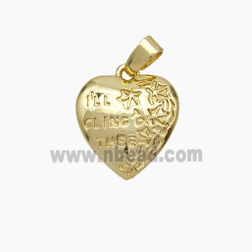 Copper Heart Pendant IwillClingToThee Gold Plated