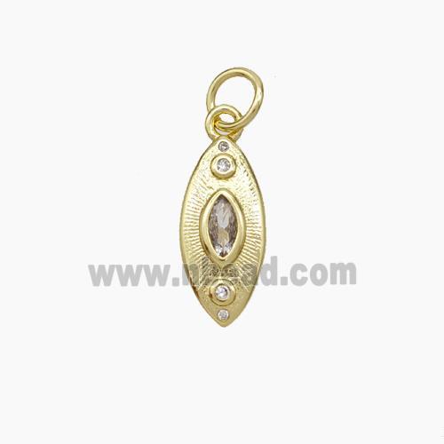 Copper Eye Pendant Pave Zirconia Gold Plated