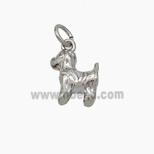 Copper Dog Pendant Platinum Plated