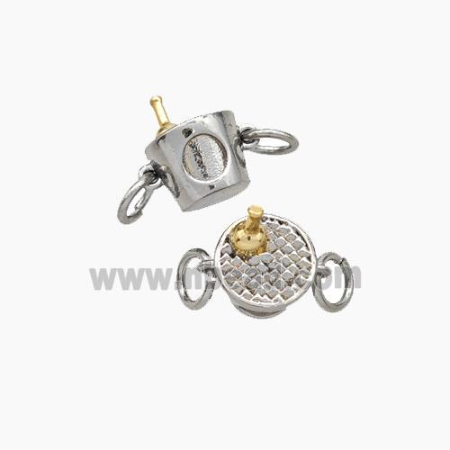 Ice-Bucket Charms Copper Pendant Platinum Plated