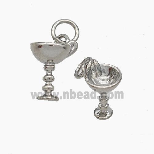 Copper Cup Pendant Platinum Plated