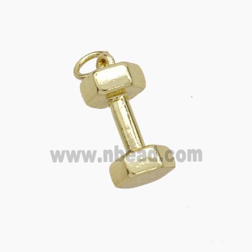 Dumbbell Charms Copper Pendant Sport Gold Plated