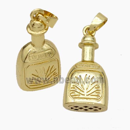 Copper Bottle Pendant Gold Plated