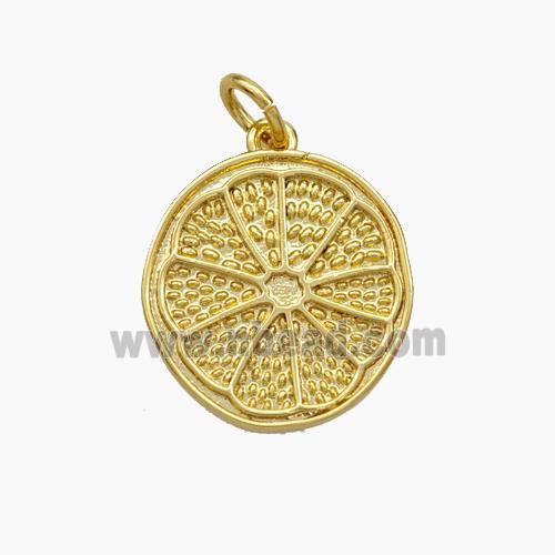 Lemon Charms Copper Pendant Gold Plated