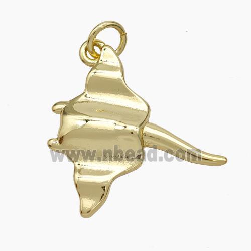 Copper Ocean Manta Ray Pendant Gold Plated