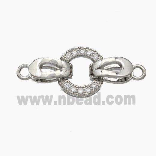 Copper Clasp Pave Zirconia Platinum Plated