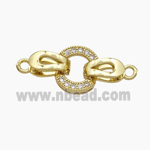 Copper Clasp Pave Zirconia Gold Plated