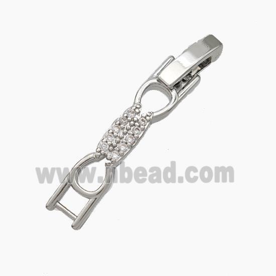 Copper Clasp Pave Zirconia Platinum Plated