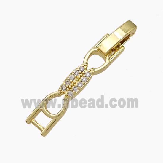 Copper Clasp Pave Zirconia Gold Plated