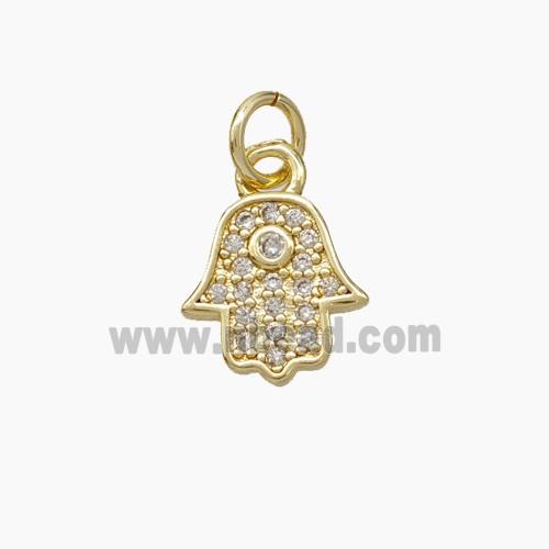 Copper pendant pave zircon, Gold Plated