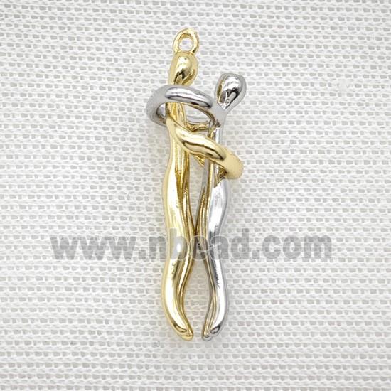 Copper pendant pave zircon, Gold Plated