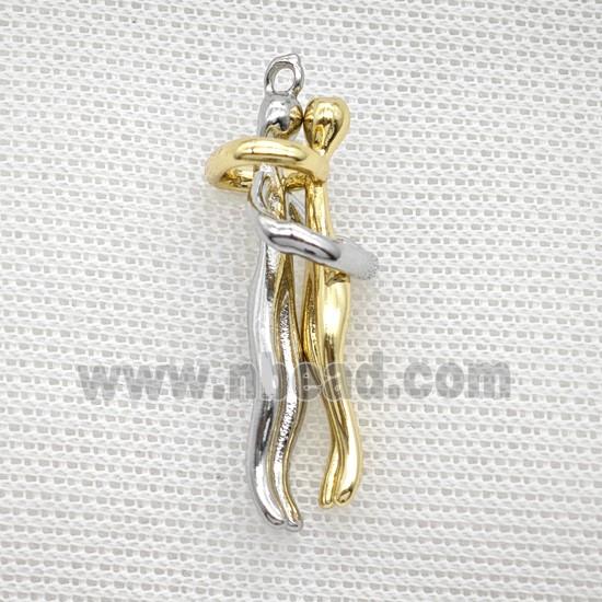 Copper pendant pave zircon, Gold Plated