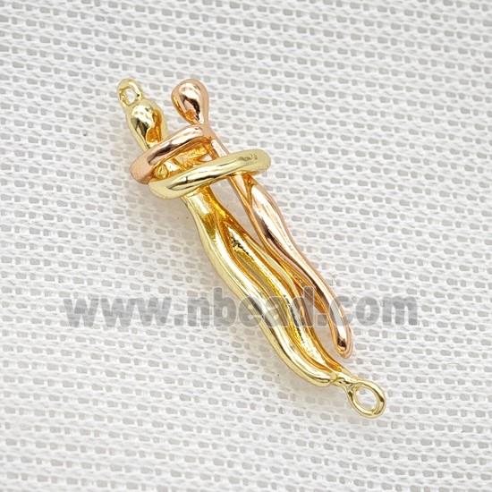 Copper pendant pave zircon, Gold Plated