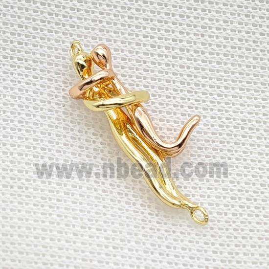 Copper pendant pave zircon, Gold Plated