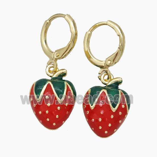 Enamel Copper earring, Gold Plated