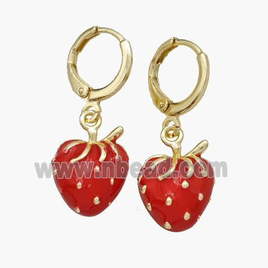 Enamel Copper earring, Gold Plated