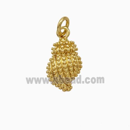 Copper Oyster Shell Pendant Gold Plated